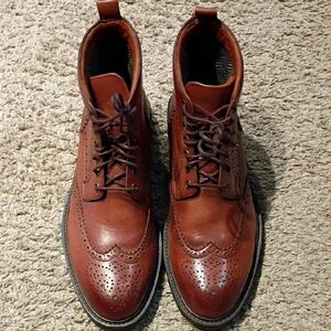 Saks Fifth Avenue Chestnut Leather Wingtip Boots